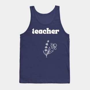 Teacher Flowers Tank Top